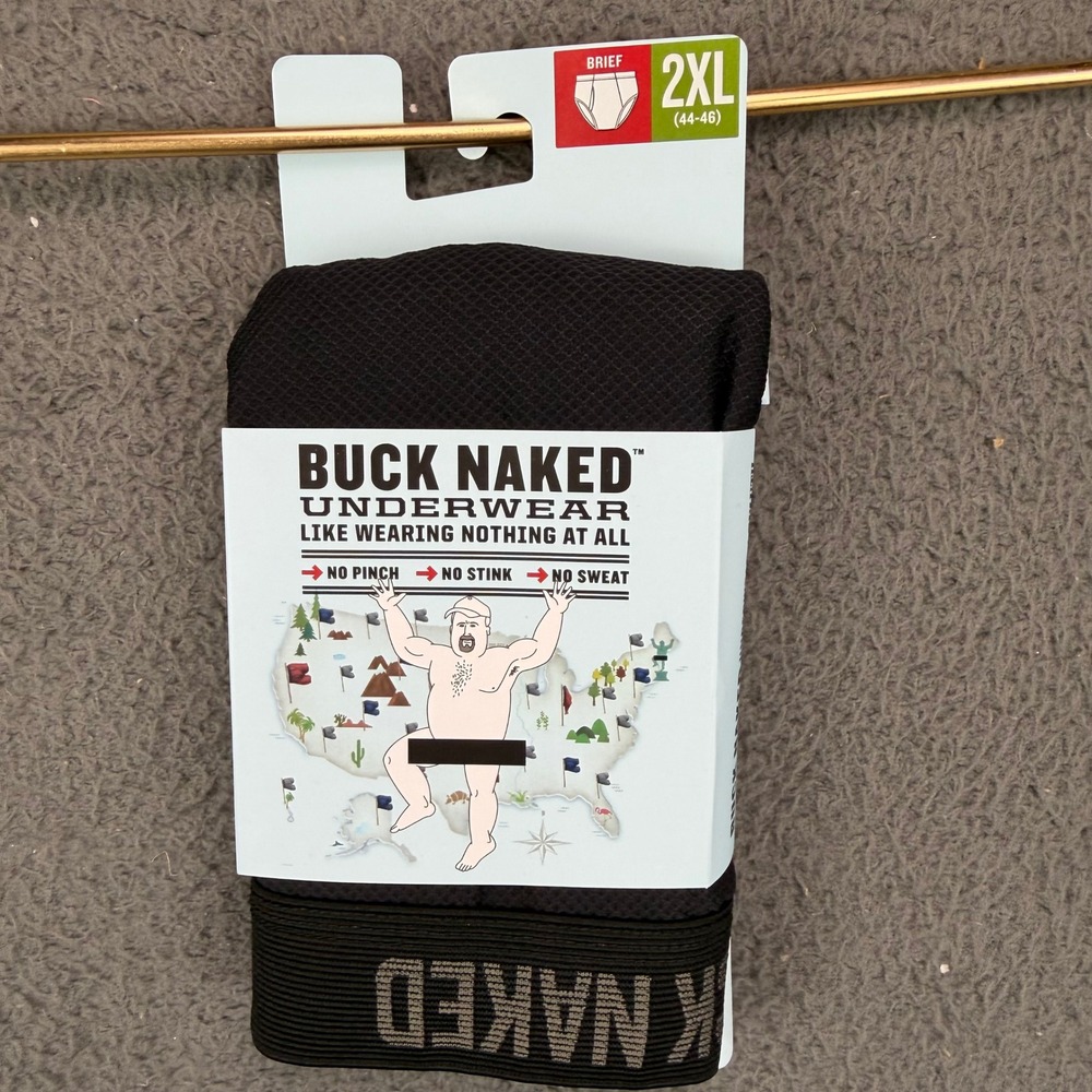 Duluth Trading Co Buck Naked Performance Briefs Mens 2XL Black 76014 Underwear